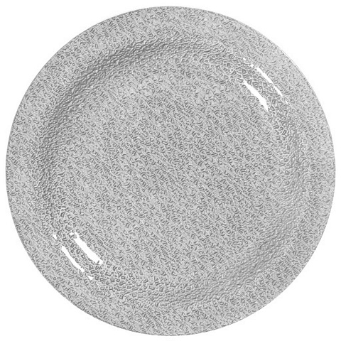 Тарелка обеденная, стекло, 30 см, круглая, Серебро, Y4-4998