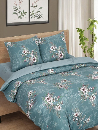 Постельное белье 2-спальное, простыня 160х200 см, 2 наволочки 70х70 см, пододеяльник 175х215 см, простыня на резинке, АртПостель, поплин, Джия