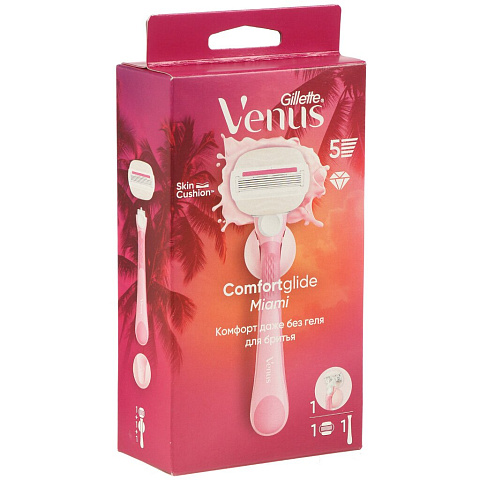 Станок для бритья Venus, Comfortglide Sugarberry, жен, 5 лезвий, 1смен.кас+держатель