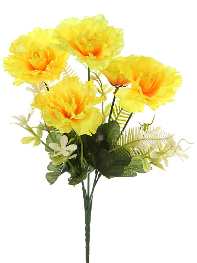 Цветок искусственный декоративный пасхальный, Азалия, 5 головок, 30 см, в ассортименте, FP228