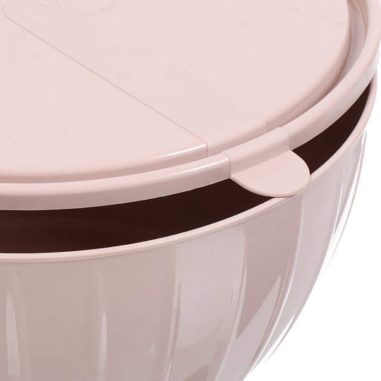 Салатник пластик, круглый, 2.8 л, с крышкой, Vanilla, Sugar&amp;Spice, SE186711005, латте