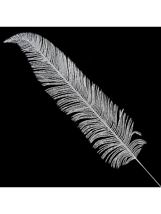 Перо декоративное 58х12 см, серебро, SYCZA-3820198