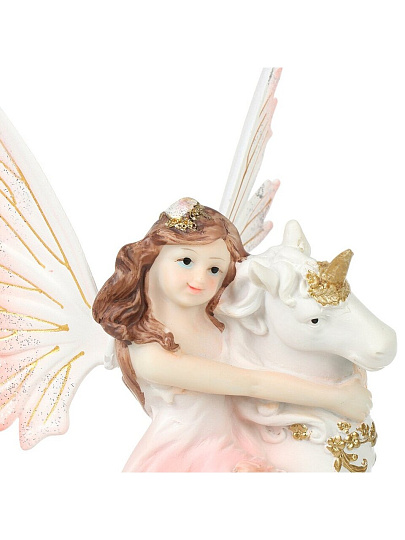 Фигурка декоративная полистоун, Фея с единорогом, 15х9х24 см, Y4-9097