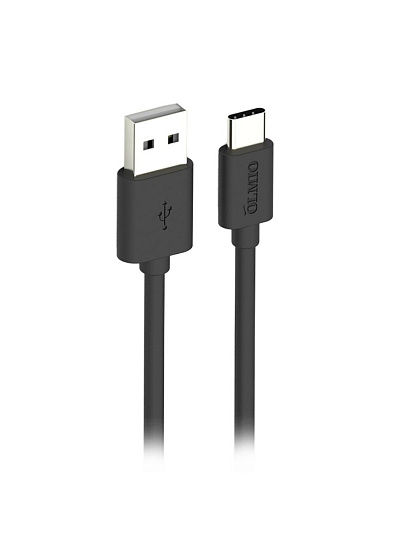 Кабель USB, OLMIO, Type-C, 2.1 А, 1 м, черный, 038773