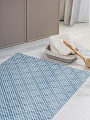 Коврик для ванной, антискользящий, 0.8х15 м, вспененный ПВХ, сетка, сине-белый, Dekomarin, 258A, квадраты - фото 2