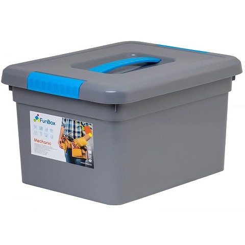 Ящик-органайзер для инструментов, 25х20х15.7 см, пластик, FunBox, Mechanik, 6 вставок+лоток, в ассортименте, FB6031