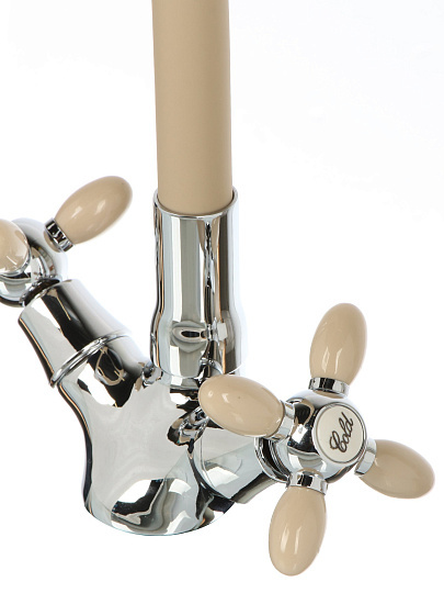 Смеситель для кухни, Антей, Радуга, гибкий излив, с кран-буксой, бежевый, 5770718-ANT