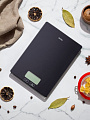 Весы кухонные электронные, стекло, Rion, точность 1 г, до 5 кг, LCD-дисплей, черные, PT-212