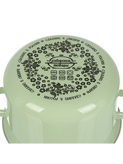 Кастрюля эмалированная сталь, 2 л, крышка сталь, цилиндрическая, Сибирские товары, 9MD161P, салатовая, индукция