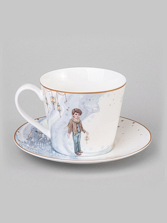 Чайная пара фарфор, 2 предмета, на 1 персону, 300 мл, Lefard, Снежная королева, 590-623