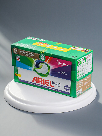 Капсулы для стирки Ariel, СМС Color, для цветного белья, 28 шт, капсула 19.5 г, 0001220428