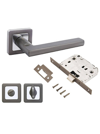 Комплект для сантехнической двери Аллюр, ВЕНСАН MBN+L7050S MBN+BK-S1 MBN (2640/S7050), 14 666, графит