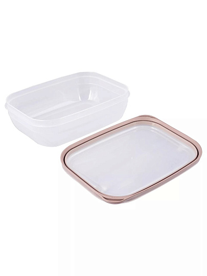 Контейнер пищевой пластик, 1.2 л, 19.8х14.5х7 см, в ассортименте, прямоугольный, Полимербыт, Премиум, 4356200