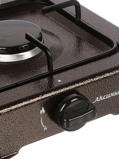 Плита газовая настольная, 1 конфорка, коричневая, Аксинья, КС-105