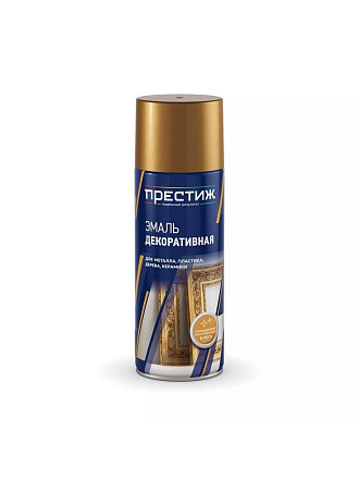 Эмаль аэрозольная, Престиж, Металлик, декоративный, для внутренних и наружных работ, акриловая, глянцевая, лимонное золото, 425 мл