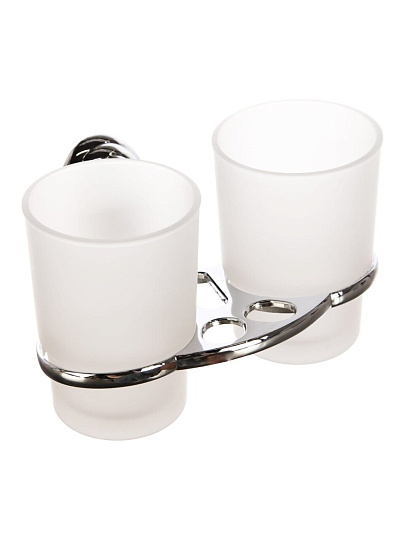 Стакан для зубных щеток, двойной, металл, хром, Solinne, Classic, 2546.101