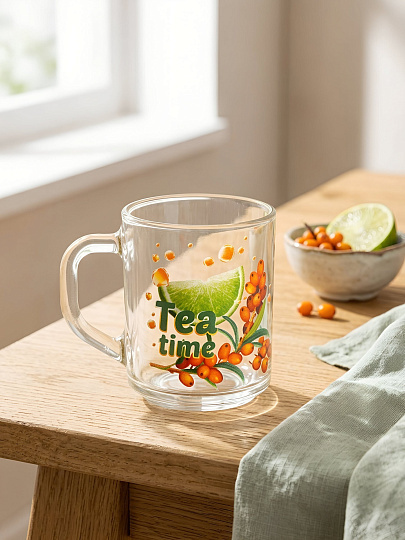 Кружка стекло, 200 мл, Green Tea Время чая, ОСЗ, С1335