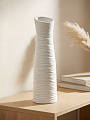 Ваза для сухоцветов керамика, настольная, 48х14 см, Ребристая, JC-11813, белая - фото 4
