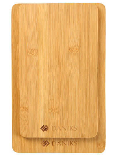 Доска разделочная бамбук, 27х17х1, 24х14х1 см, 2 шт, прямоугольная, Daniks, CB1119S2B