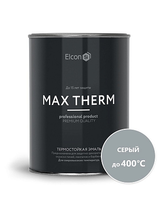 Эмаль Elcon, декоративная, термостойкая, быстросохнущая, глянцевая, серая, 0.8 кг, 400°С