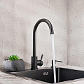 Смеситель для кухни, РМС, с картриджем, черный, SUS124BL-017F - фото 5
