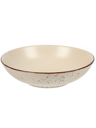 Тарелка суповая, керамика, 20.5 см, круглая, OH!SPLASH, Domenik, DMD183, бежевая