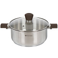 Кастрюля нержавеющая сталь, 3.7 л, крышка стекло, Daniks, Savory, SD-A95-22, серебристая, индукция - фото 8