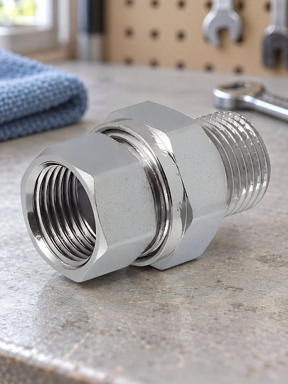 Американка 1/2'', г-ш, латунь, прямая, индивидуальная упаковка, MasterProf