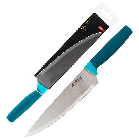 Нож кухонный Mallony, Velutto, шеф-нож, нержавеющая сталь, 20 см, рукоятка soft-touch, 005524