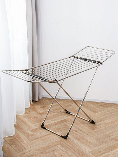 Сушилка для белья напольная, полотно 18 м, 170х57х100 см, складная, 15 кг, нержавеющая трубка, на колесах, DY1252