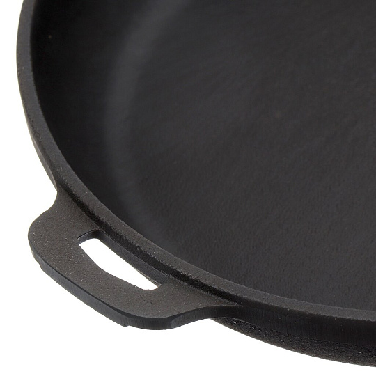 Сковорода чугун, 24 см, Maysternya, черная, с деревянной ручкой, индукция, Т302