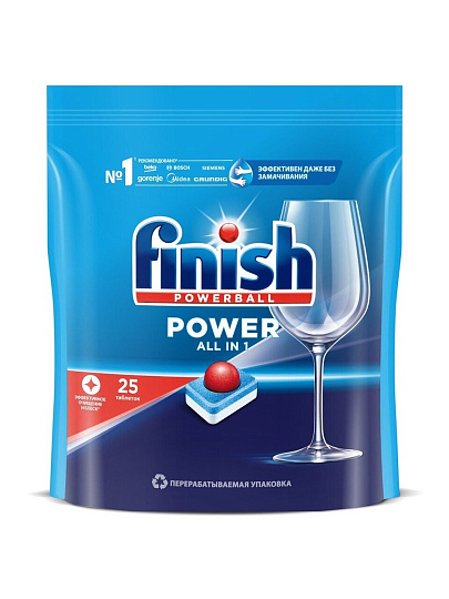 Таблетки для посудомоечной машины Finish, All in 1, 25 шт, бесфосфатные