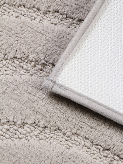 Коврик для ванной, 0.5х0.8 м, полиэстер, серый, Silvano, Линии, Y4-11469