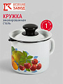 Кружка сталь, эмалированное покрытие, 1 л, с носиком, с крышкой, Керченский металлургический завод, 40204-072/4, в ассортименте