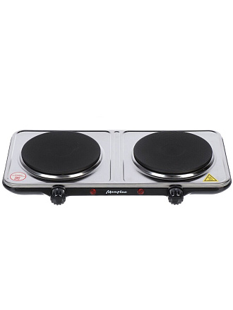 Плита электрическая Матрена, МА-063, 2000 Вт, 2 конфорки, диск, чугун, нержавеющая сталь