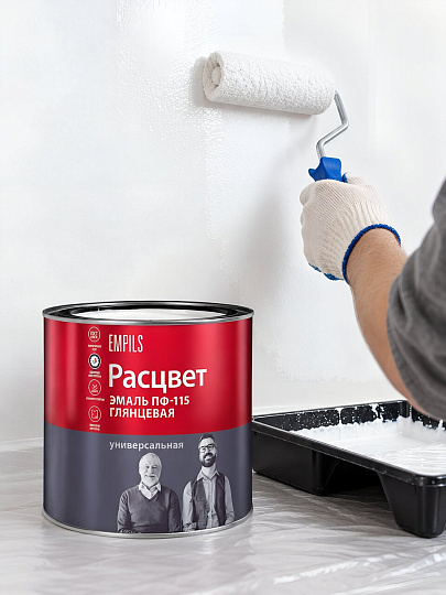 Эмаль Расцвет, ПФ-115, глянцевая, белая, 1.9 кг