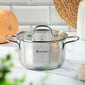 Кастрюля нержавеющая сталь, 2.6 л, крышка стекло, Daniks, Нолан, GS-01363-18CA, индукция - фото 6