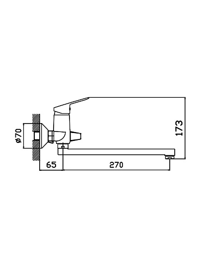 Смеситель для ванны, Антей, Кристалл, с картриджем, хром, 201040-ANT