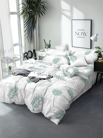 Постельное белье 1.5-спальное, простыня 150х215 см, 2 наволочки 50х70 см, пододеяльник 145х215 см, Bravo, поплин, Диса 4750-1