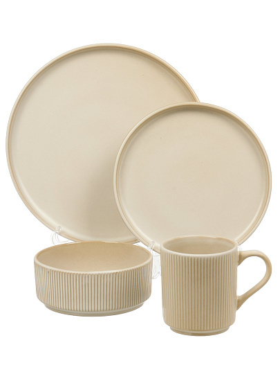 Сервиз столовый керамика, 16 предметов, на 4 персоны, Jewel, Дюна, ПС0007-15