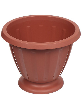 Вазон для цветов пластик, 10 л, 33х22.5 см, коричневый, Альтернатива, Пальмира, М1563