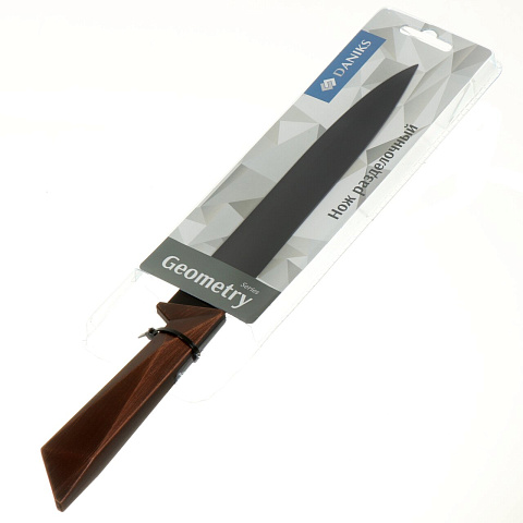 Нож кухонный Daniks, Геометрия, разделочный, нержавеющая сталь, 20 см, рукоятка пластик, JA20200944-3