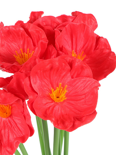 Цветы искусственные Мак Красный, декоративные, 9 шт, 33 см, 23-269