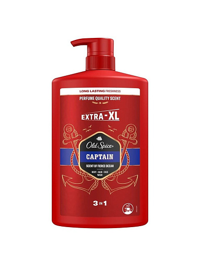 Гель для душа и шампунь Old Spice, 3 в 1 Captain, для мужчин, 1 л