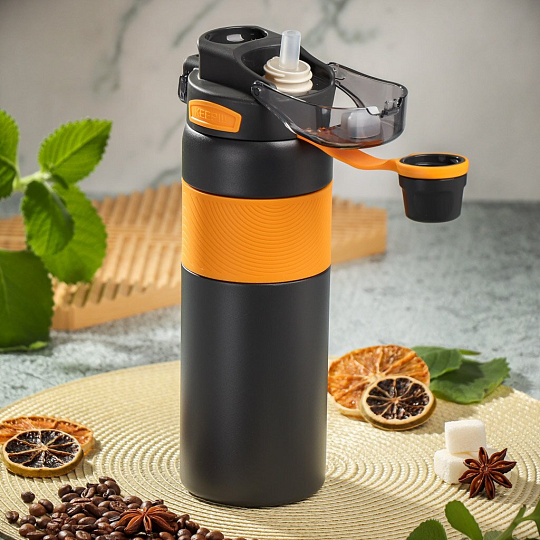 Термобутылка нержавеющая сталь, 0.8 л, Sports Fresh, оранжевая, B070055