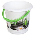 Ведро пластик, 4 л, хозяйственное, со сливом, Эльфпласт, Волна, 473