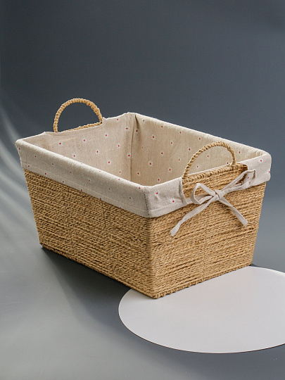 Корзина 35х25х19 см, прямоугольная, плетеная, с ручками, Y4-9674