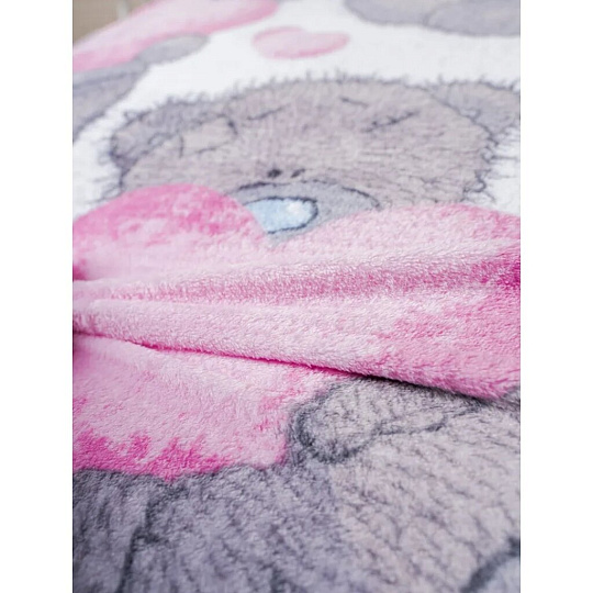 Плед детский 1.5-спальный, 150х200 см, 100% полиэстер, Павлинка, Медвежонок Тедди, розовый, P0084010223