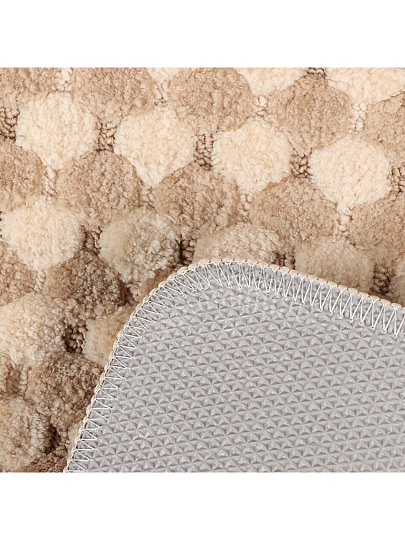 Набор ковриков для ванной и туалета, антискользящий, 2 шт, 0.46х0.78, 0.39х0.48 м, полиэстер, бежевый, A090026