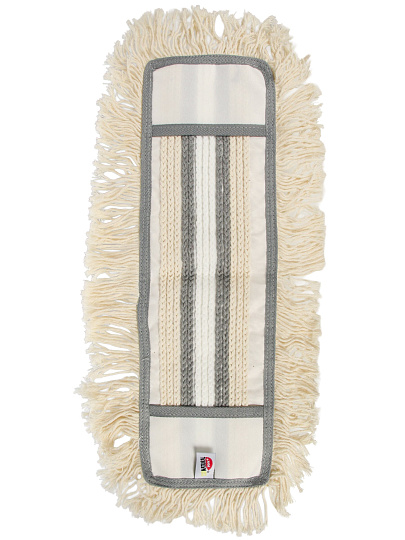 Сменный блок для швабры хлопок, 44х13 см, плоский, прямоугольный, серо-белый, York, Эко Натурал, 081680